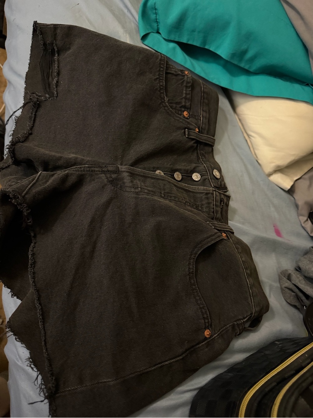 Levi's Black 501 Button-Fly Jeans Interior Label Visible
